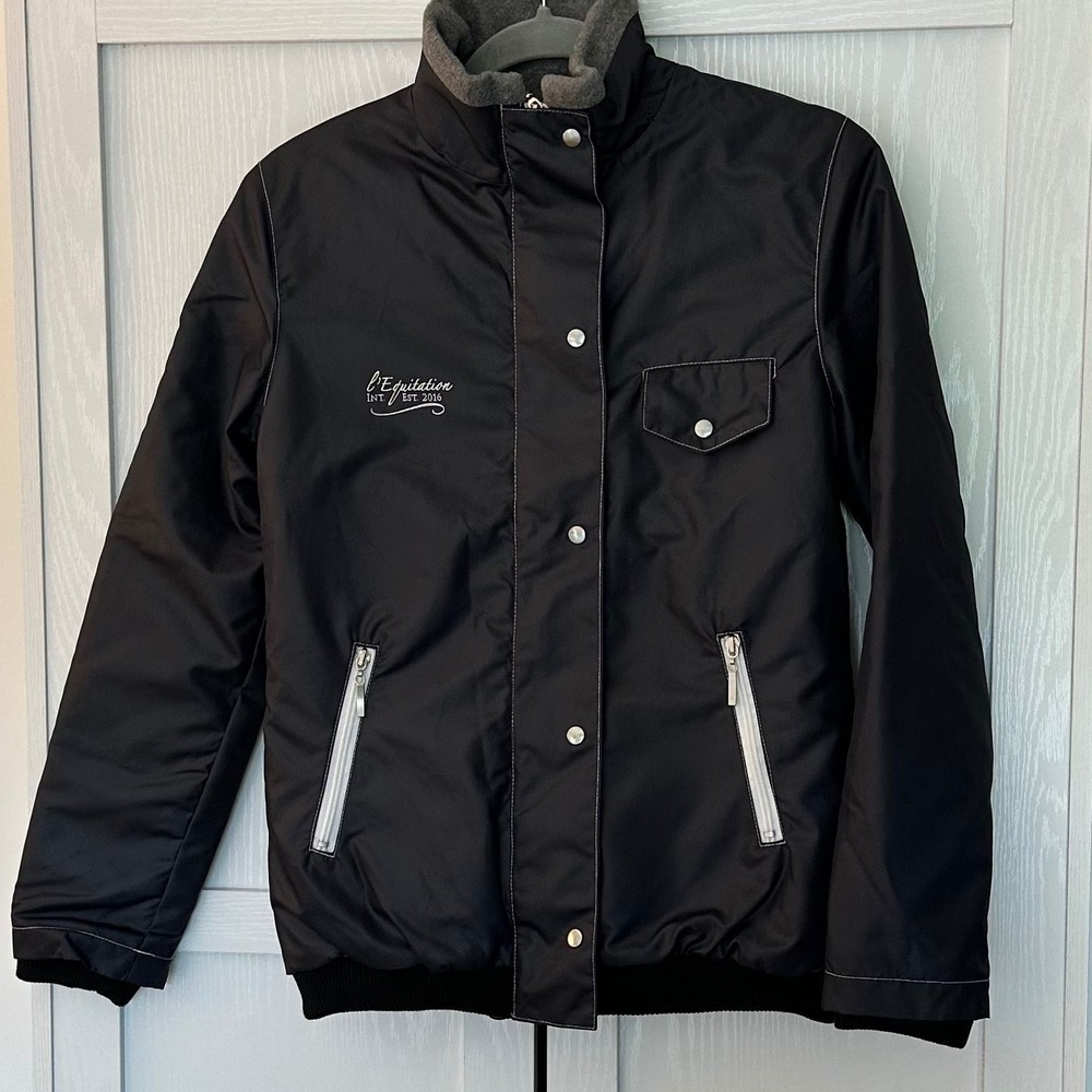 L'EQUITATION‎ INTERNATIONAL Men's Jacket Size XS Black Quilted Lined Equestrian